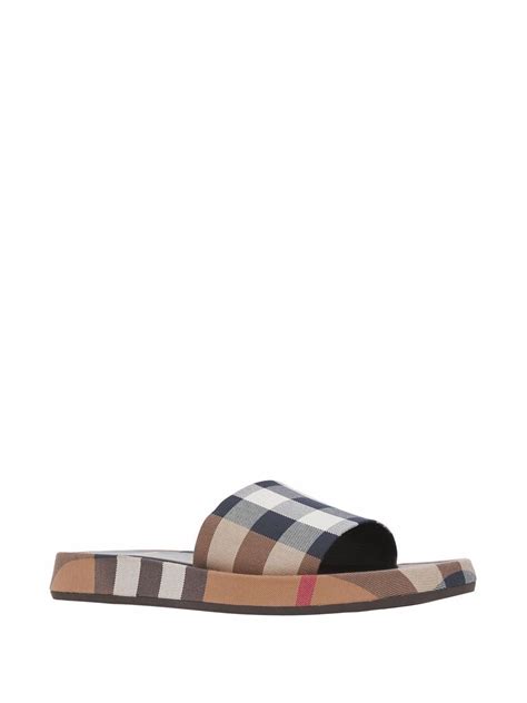 burberry check cotton slides|farfetch Burberry slides.